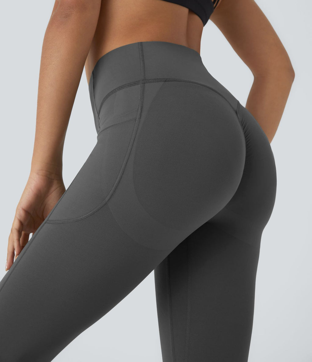 Legging corsaire d'entraînement gainant galbant taille haute avec effet scrunch et poches Halara UltraSculpt™