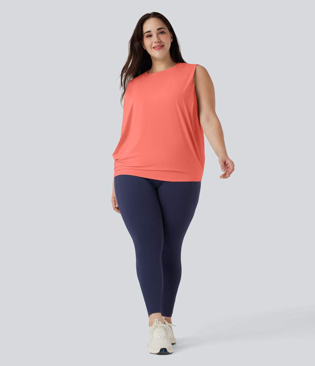 Débardeur yoga grande taille col rond Cool Touch - UPF50+