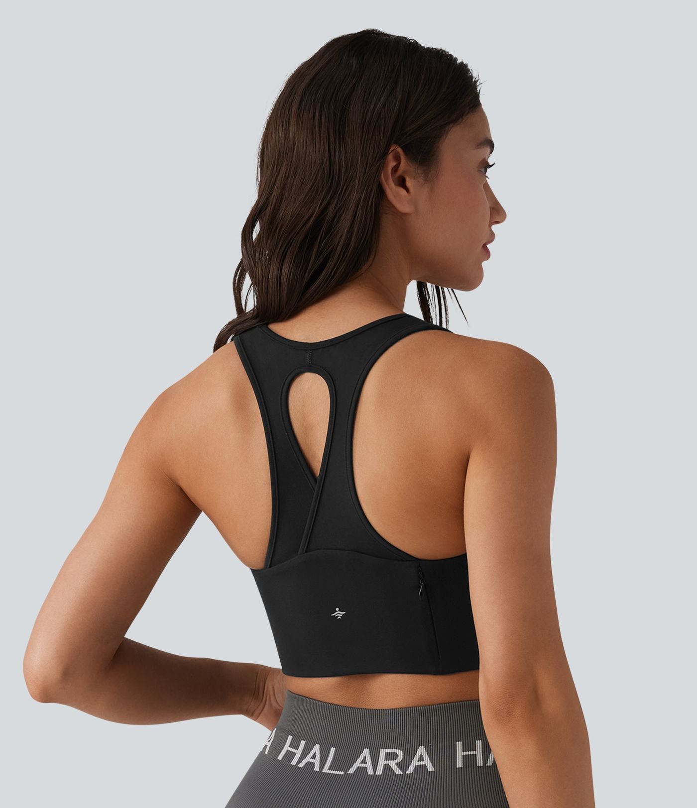 Brassière de sport yoga SoftlyZero™ Plush maintien léger dos nageur col U avec soutien-gorge intégré et poche