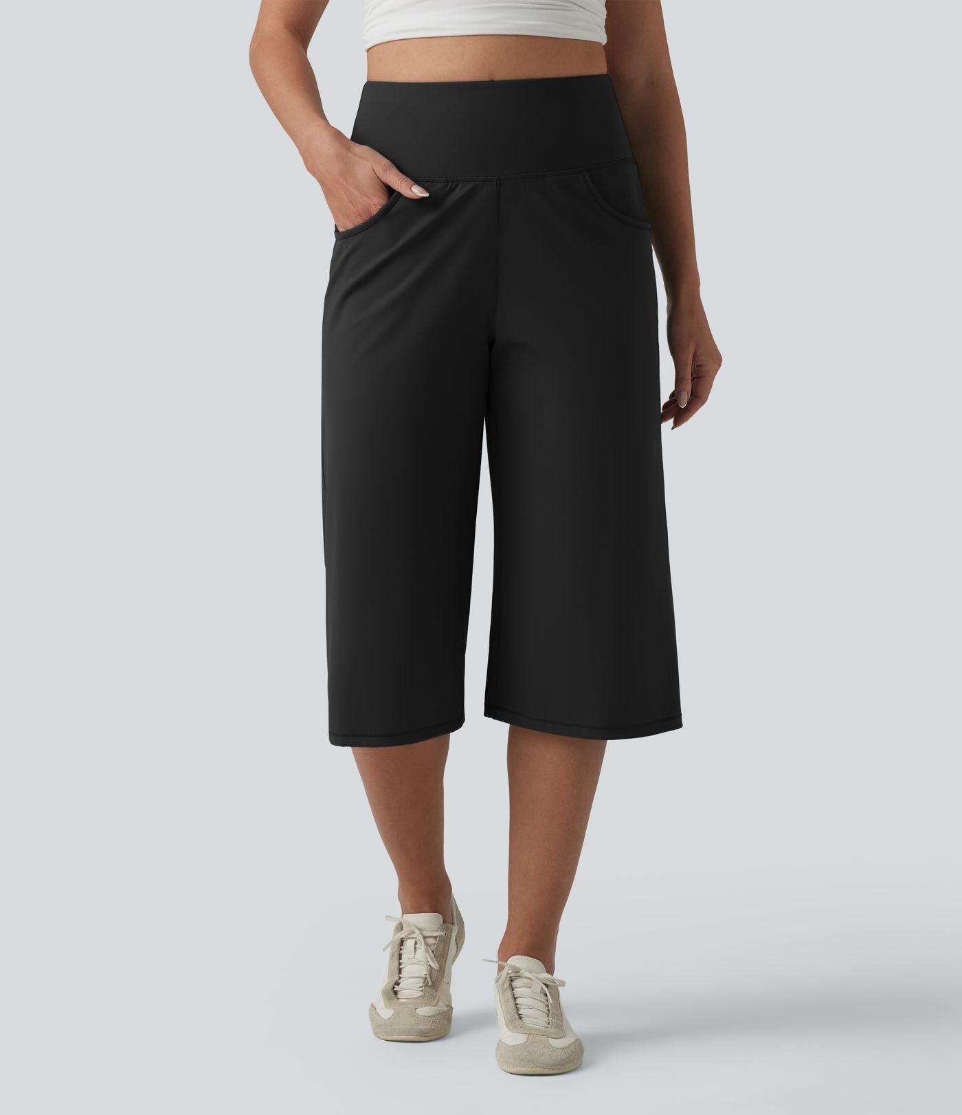 Pantalon corsaire ample SoftlyZero™ Airy effet frais InstantCool taille haute gainant avec poches