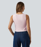 Débardeur court sans coutures en tissu gaufré OneForm Seamless Flow