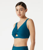 Haut de bikini push-up à décolleté en V plongeant avec brassière intégrée