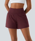 Short yoga 2-en-1 SoftlyZero™ Airy effet frais InstantCool taille très haute 12,5 cm avec poches, longueur allongée