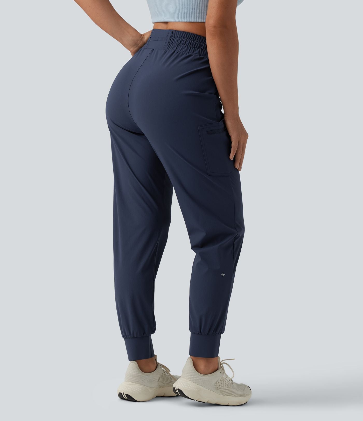 Jogging running taille mi-haute à cordon de serrage avec poches