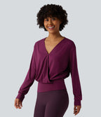 Blouse de travail col V croisée manches longues