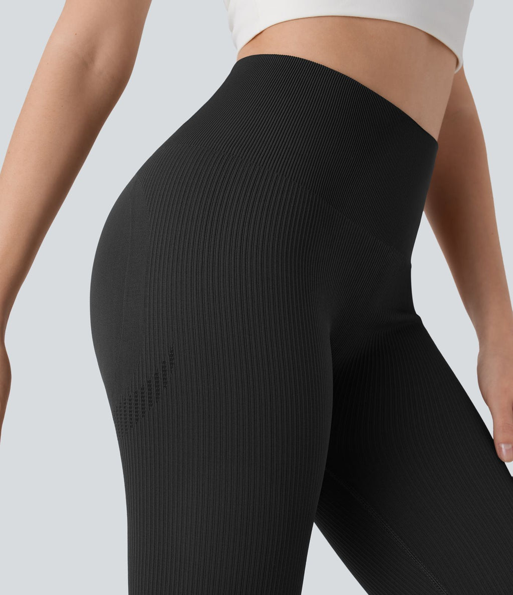 Legging de yoga 7/8 sans couture Seamless gainant et sculptant à taille haute