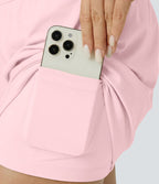 Short yoga 2-en-1 SoftlyZero™ Airy effet frais InstantCool taille très haute 12,5 cm avec poches, longueur allongée