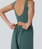 Combinaison de yoga large fluide dos nu bretelles croisées Softlyzero™ Airy Cool Touch avec poches - Easy Peasy