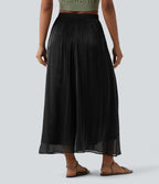 Pantalon ample fluide vacances taille haute