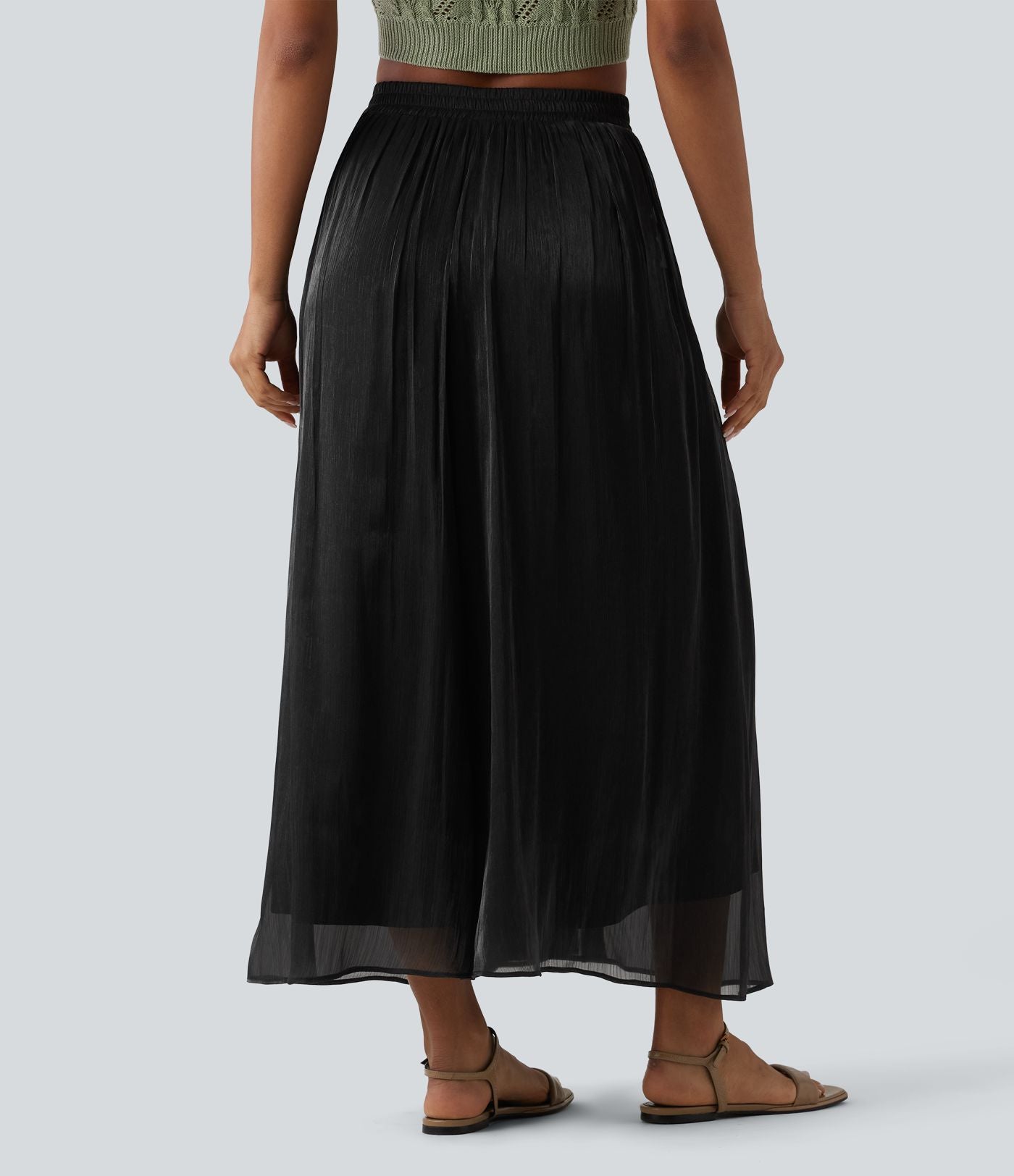 Pantalon ample fluide vacances taille haute