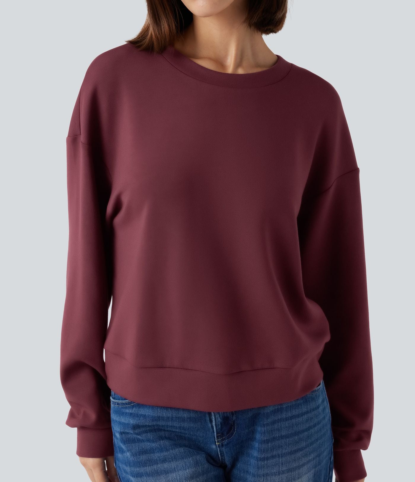 Sweat-shirt décontracté SpacerTek™ col rond, manches longues avec twist dans le dos