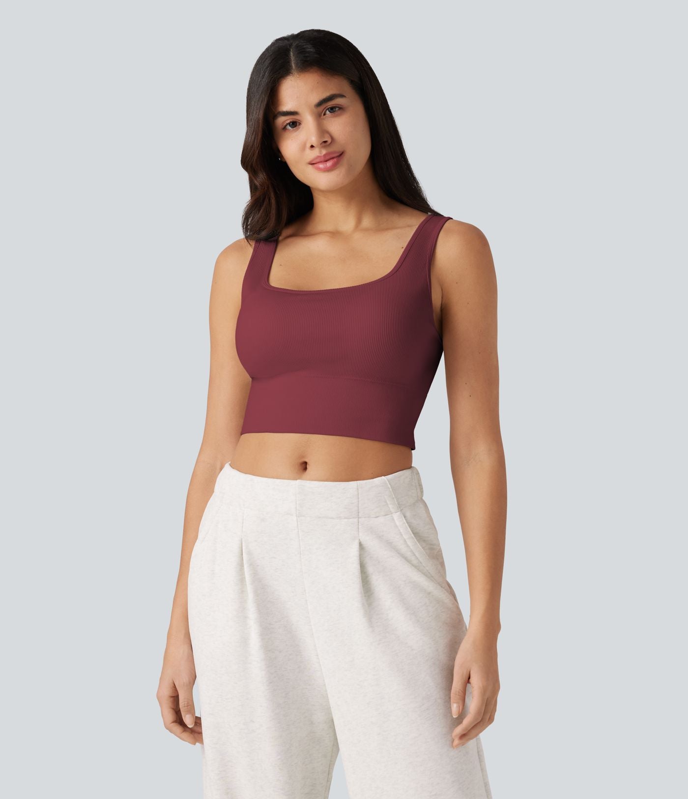 OneForm Débardeur casual sans couture col rond échancré dos en U avec soutien-gorge intégré