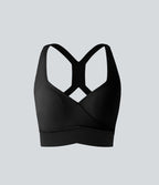 Brassière de sport SoftlyZero™ Plush maintien léger dos nu avec découpes et brassière intégrée
