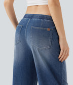 Jean baggy Halara Flex™ taille basse avec cordon de serrage et poches