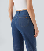 Jean droit 7/8 Halara Flex™ taille haute avec poches