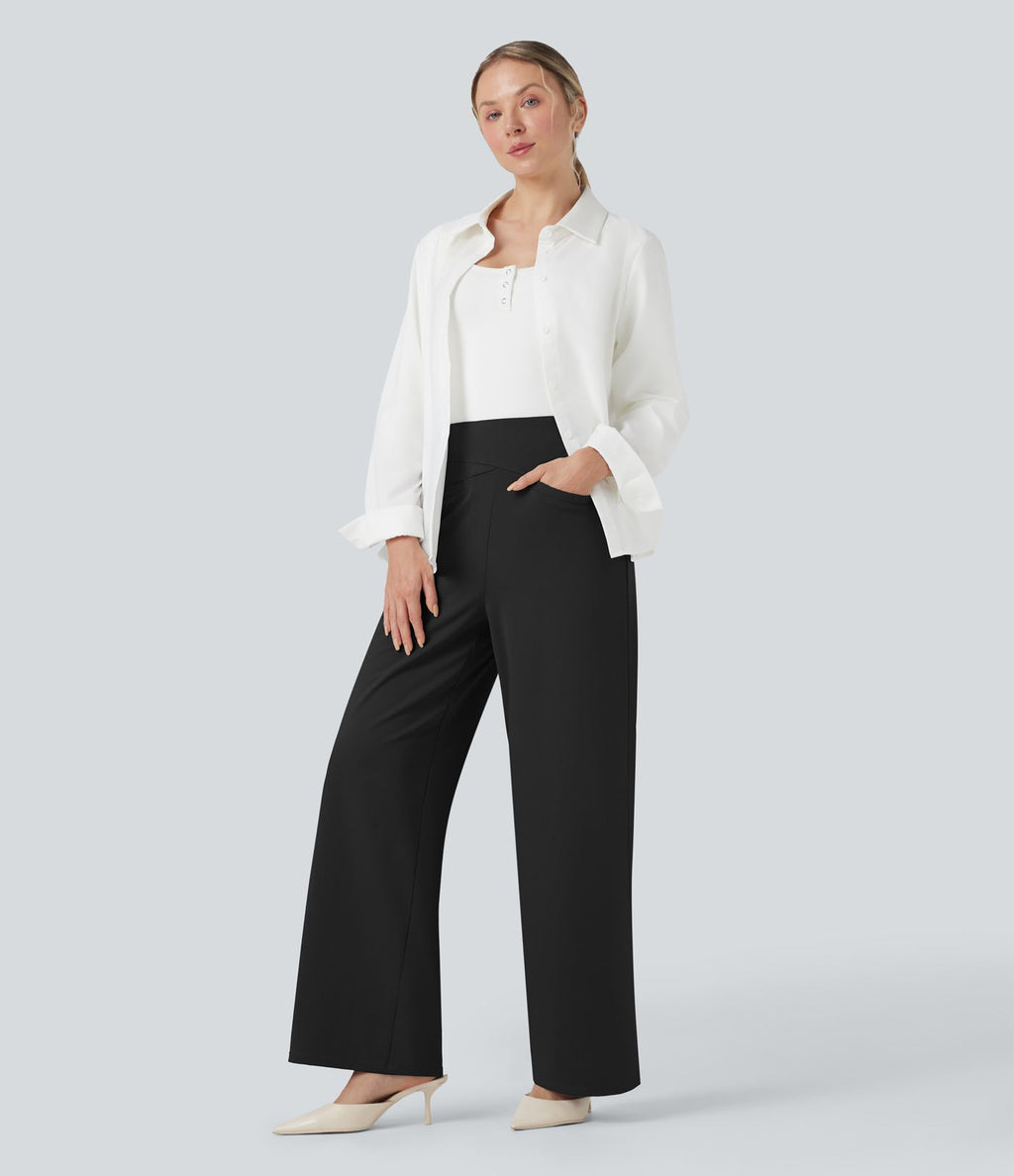 Pantalon de travail coupe droite taille haute Halara Flex™ DayStretch avec poches