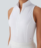 Robe de tennis courte 2-en-1 sans manches ajourée plissée à séchage rapide Breezeful™ avec poches latérales