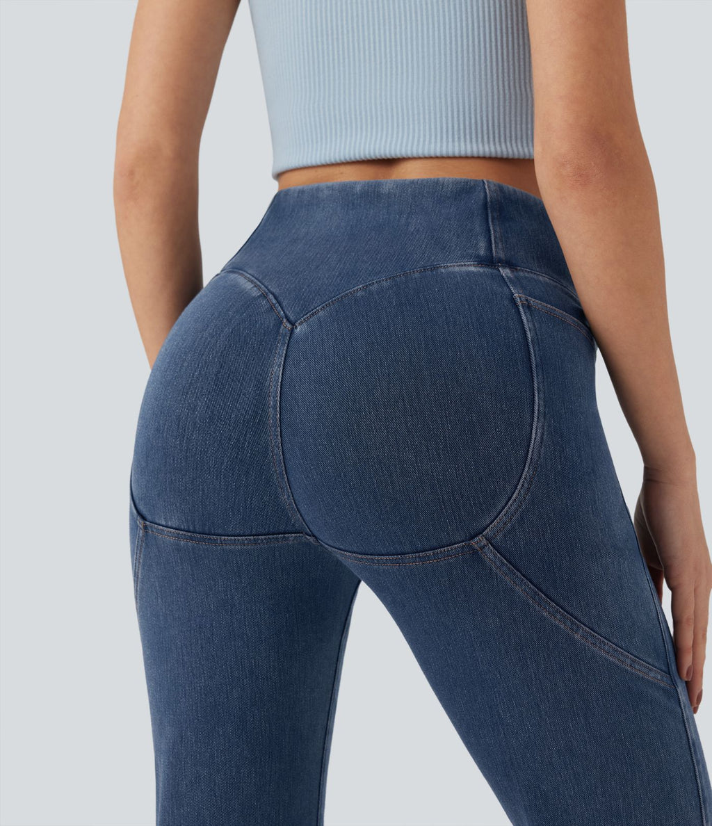 Jean décontracté à coupe bootcut gainant taille haute avec poches Halara Flex™