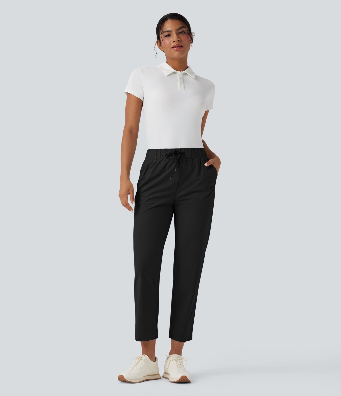 Pantalon golf fuselé taille haute cordon poches séchage rapide - Poche tee de golf
