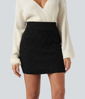 Jupe pull courte moulante taille haute