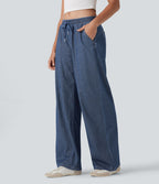 Jogging taille basse Halara Flex™ jambes larges, effet sparkle, avec poches