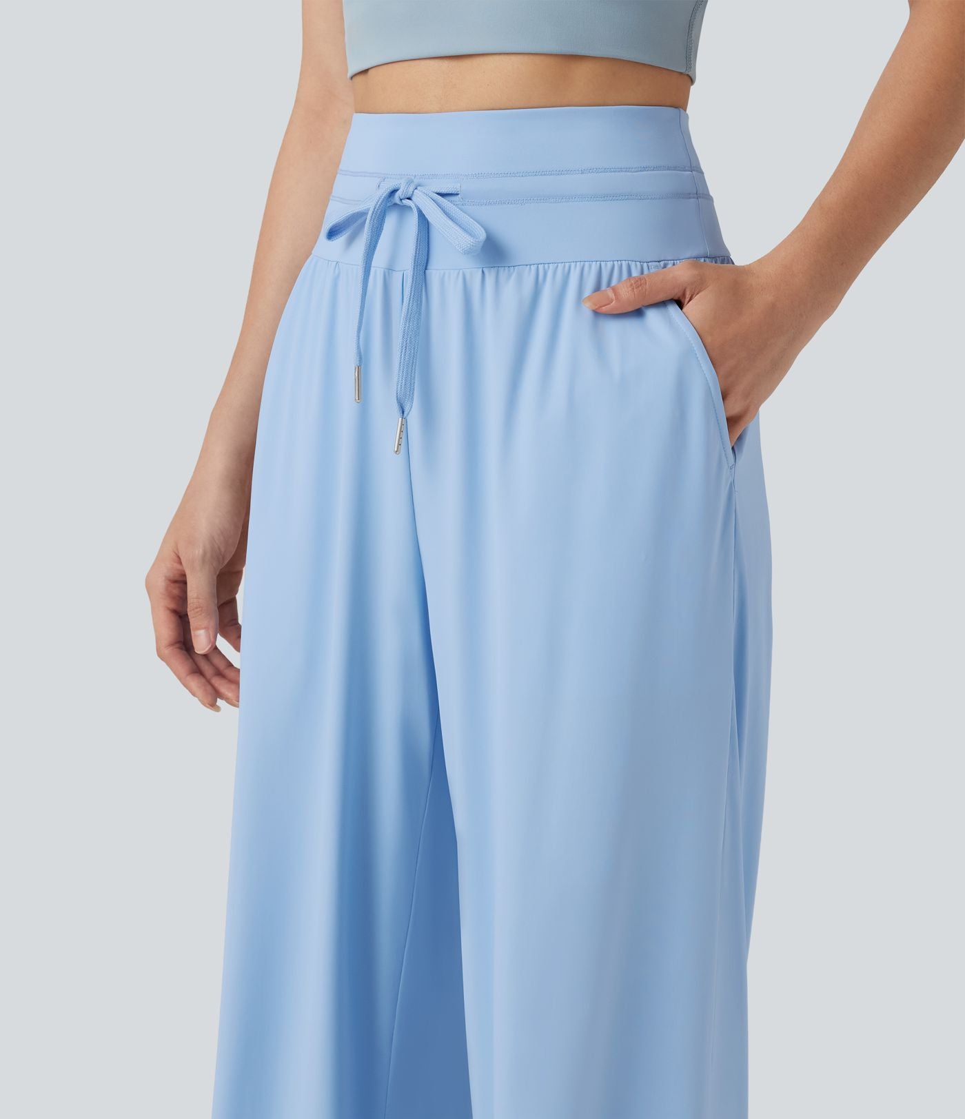 Pantalon large décontracté, taille haute, cordon de serrage, à effet frais InstantCool, avec poches, protection solaire UPF50+