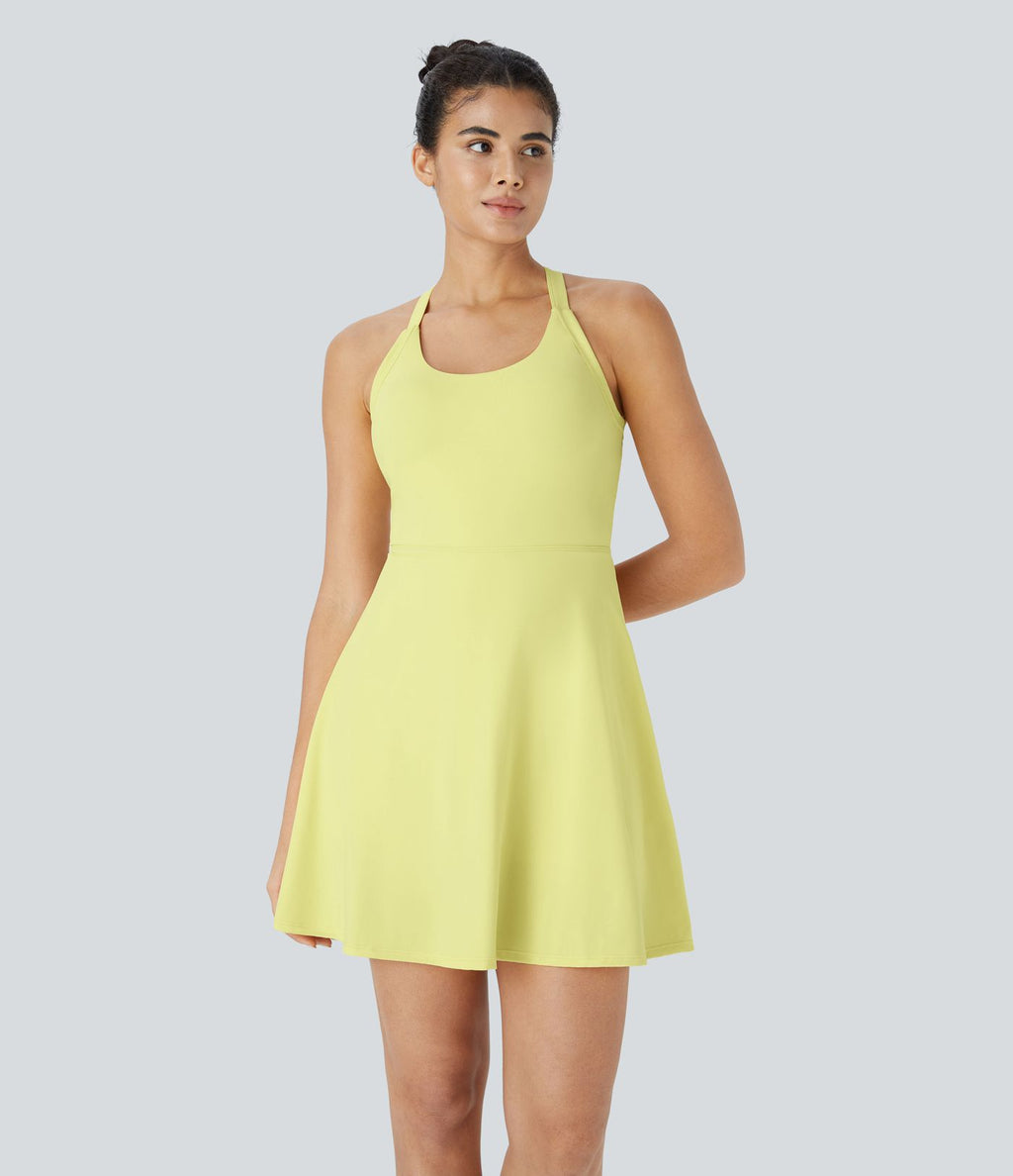 Robe de Danse Sport Mini à Volants Torsadés Dos Nu - Longueur Plus