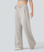 Pantalon jogging décontracté en coton taille mi-haute avec cordon et poches