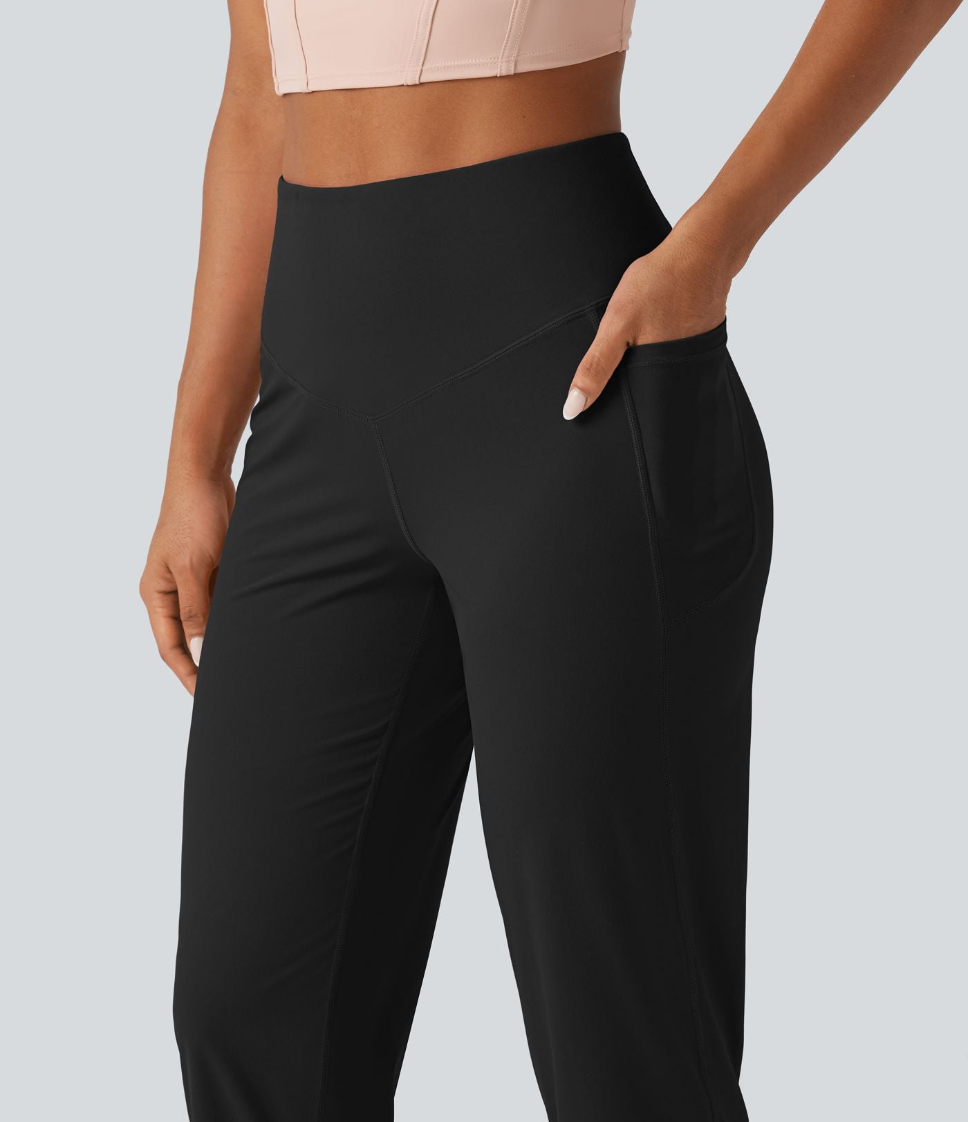 Pantacourt de yoga droit Halara UltraSculpt™ taille haute gainant avec poches