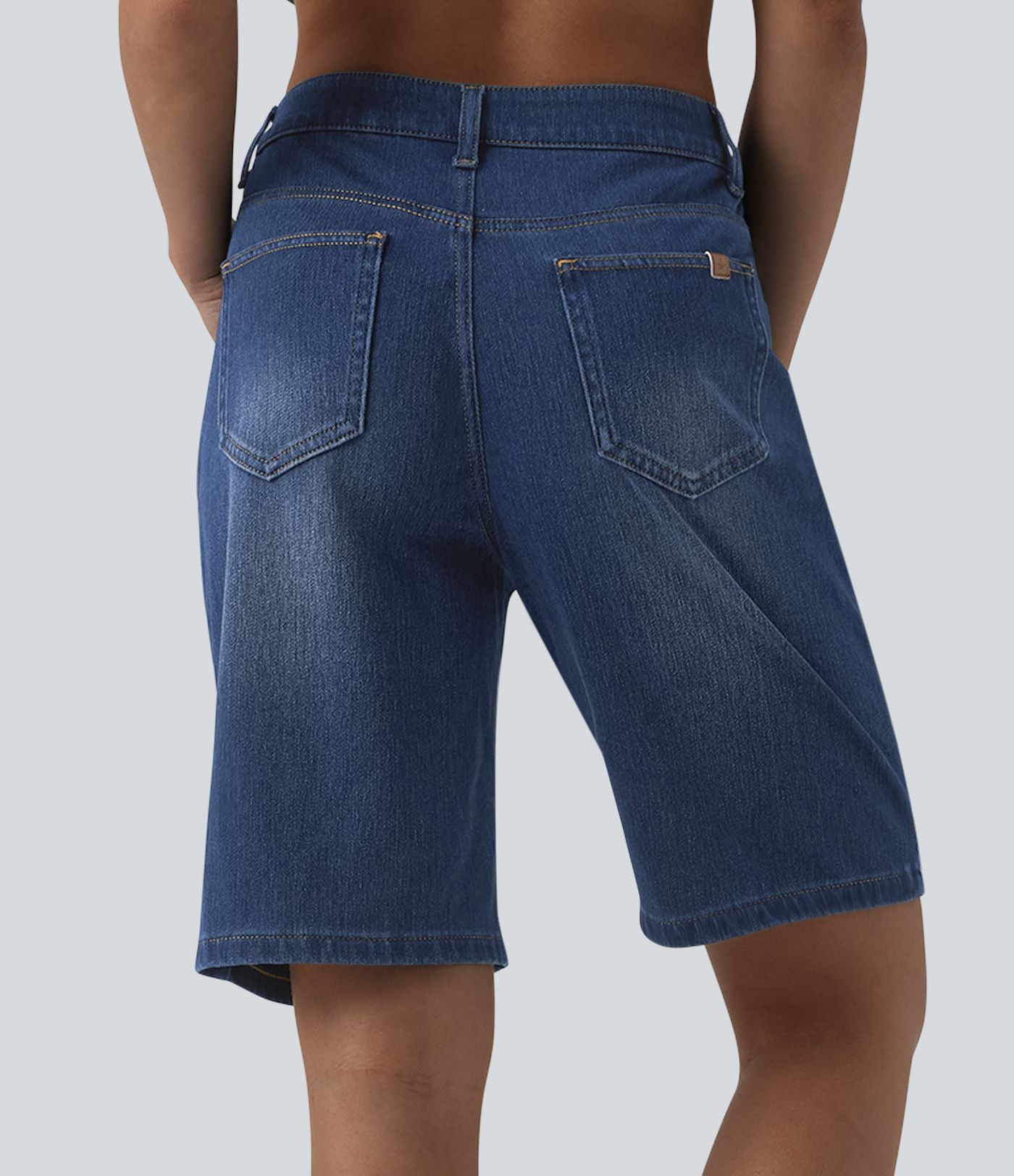 Halara Flex™ Bermuda en denim taille mi-haute avec poches