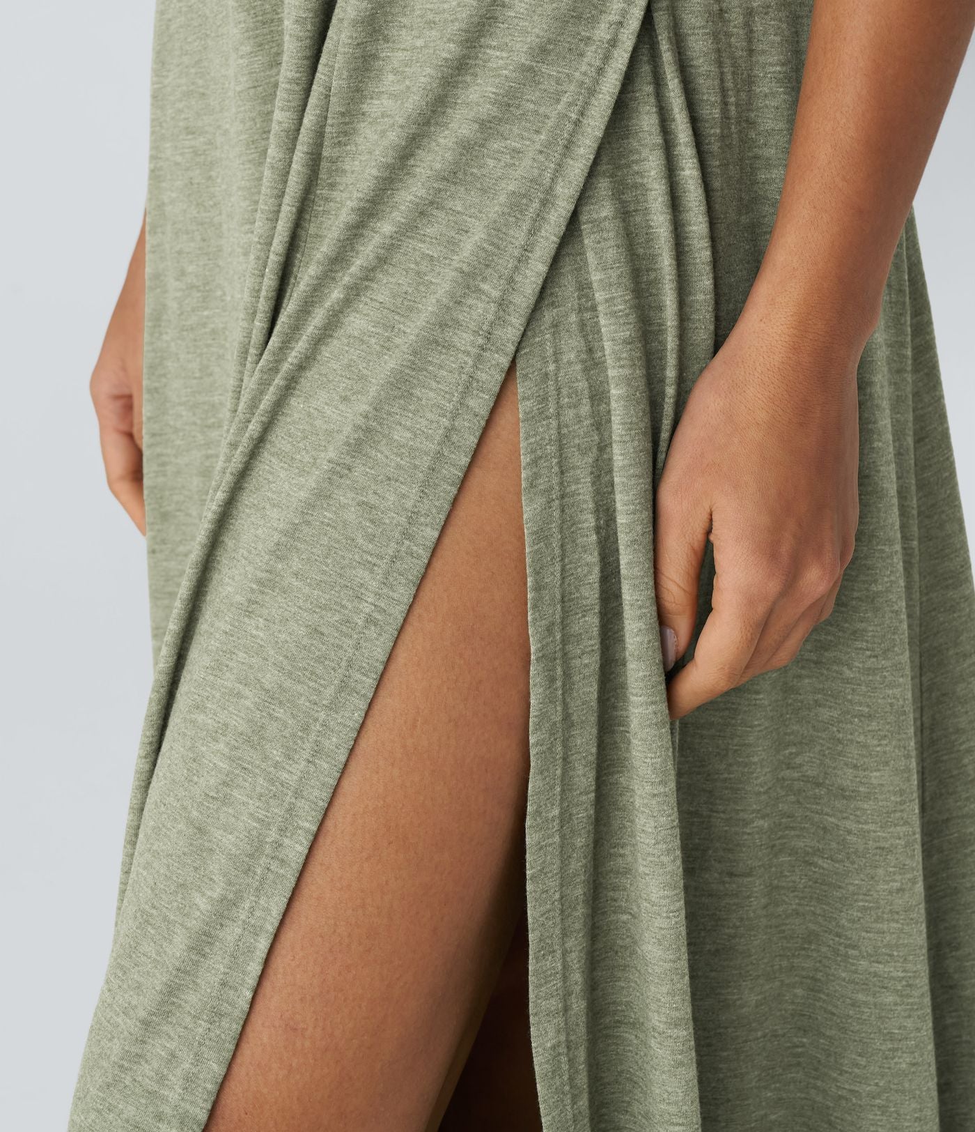 Robe Casual Débardeur Longue Fluide Fendue Dos Nu à Col en U
