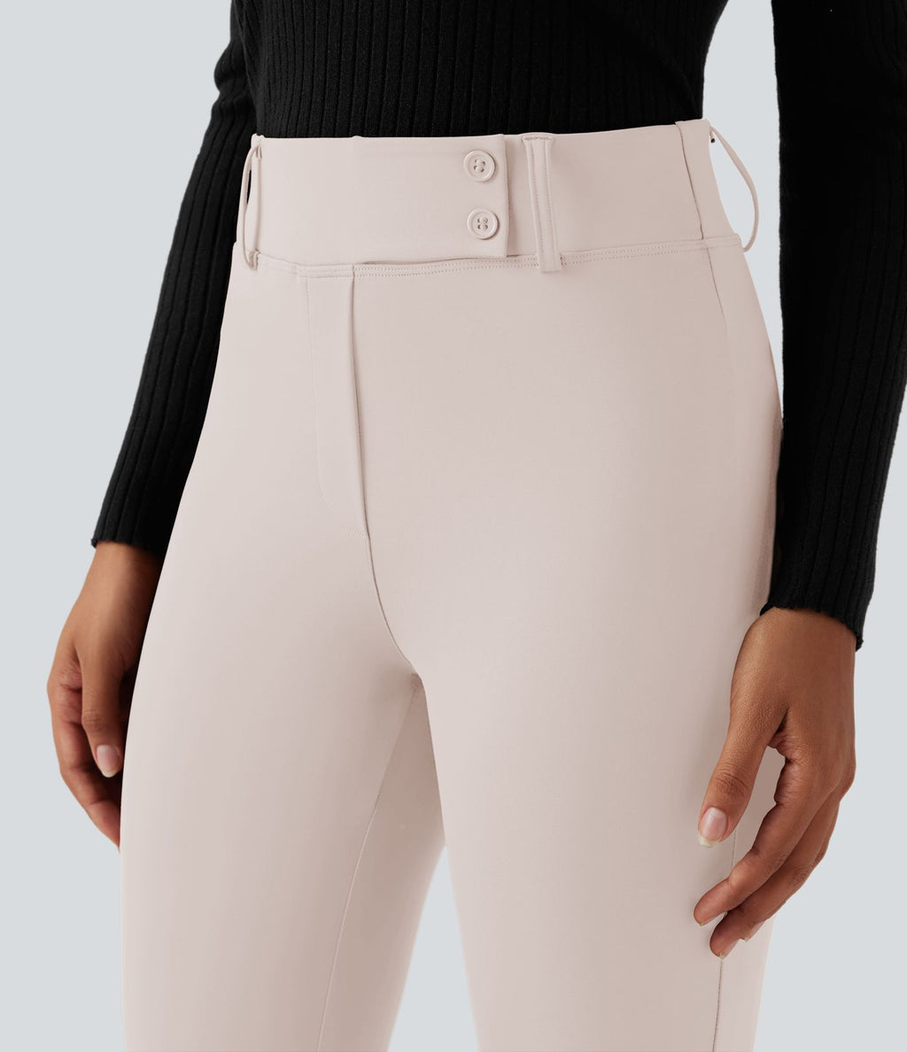 Pantalon tailleur évasé taille haute avec poches Halara Flex™
