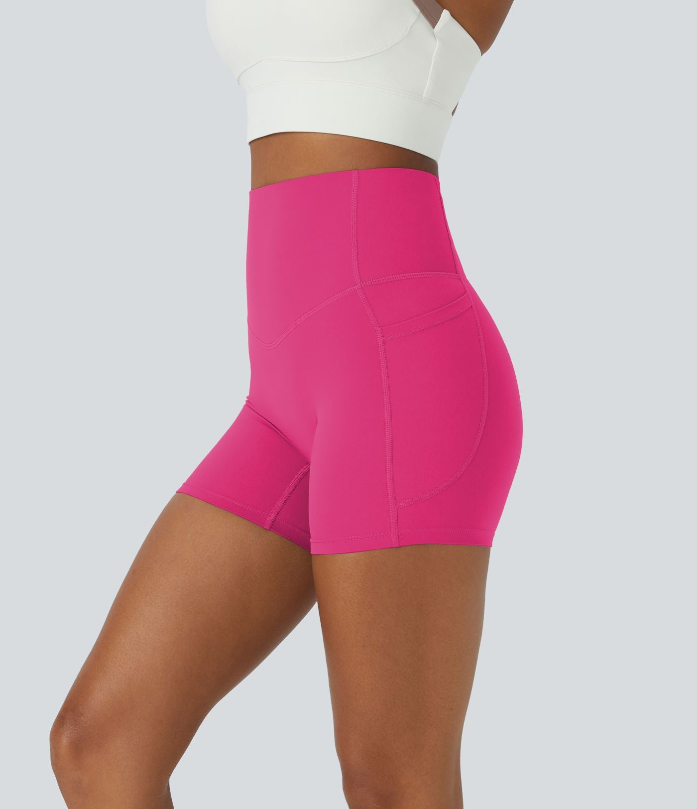 Short cycliste d'entraînement gainant taille haute UltraSculpt™ SoCinched à poches latérales 12,5 cm