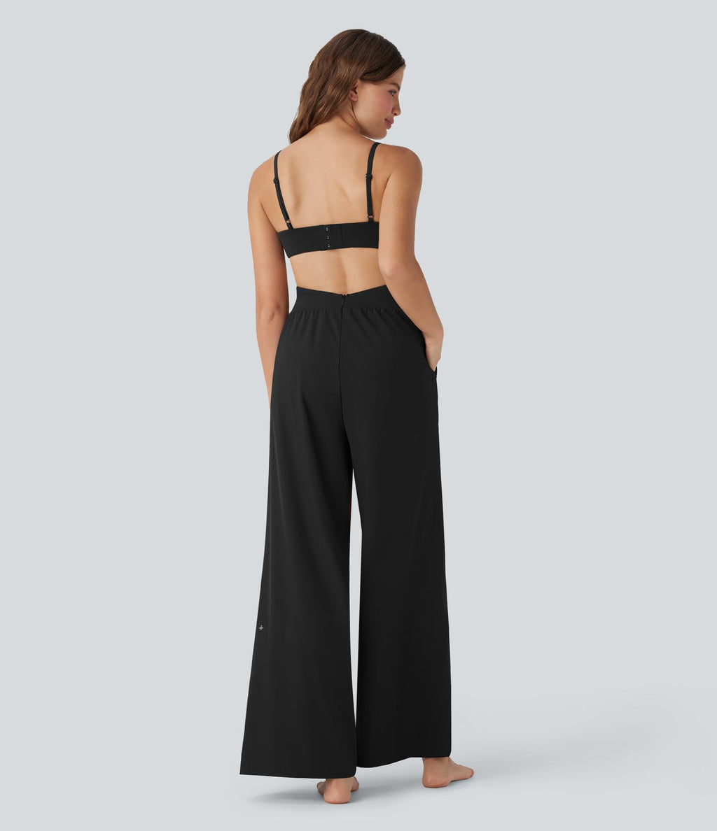 Combinaison yoga Breezeful™ dos nu à découpes séchage rapide avec poches latérales - Édition Easy Peasy