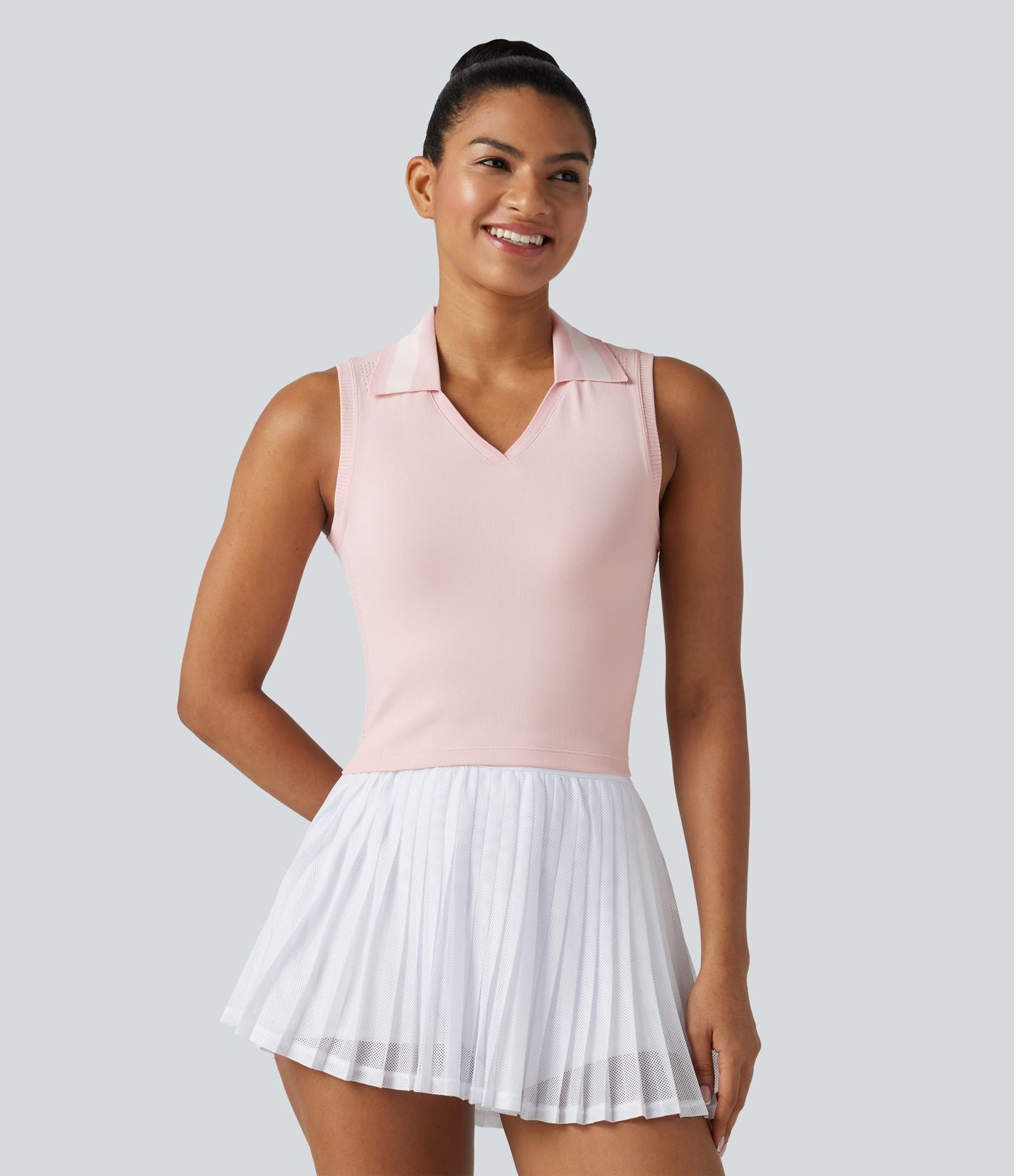 Débardeur de tennis OneForm Seamless Flow à revers color block en maille respirante