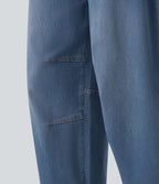 Jean Barrel 7/8 taille basse Halara Flex™ avec poches zippées