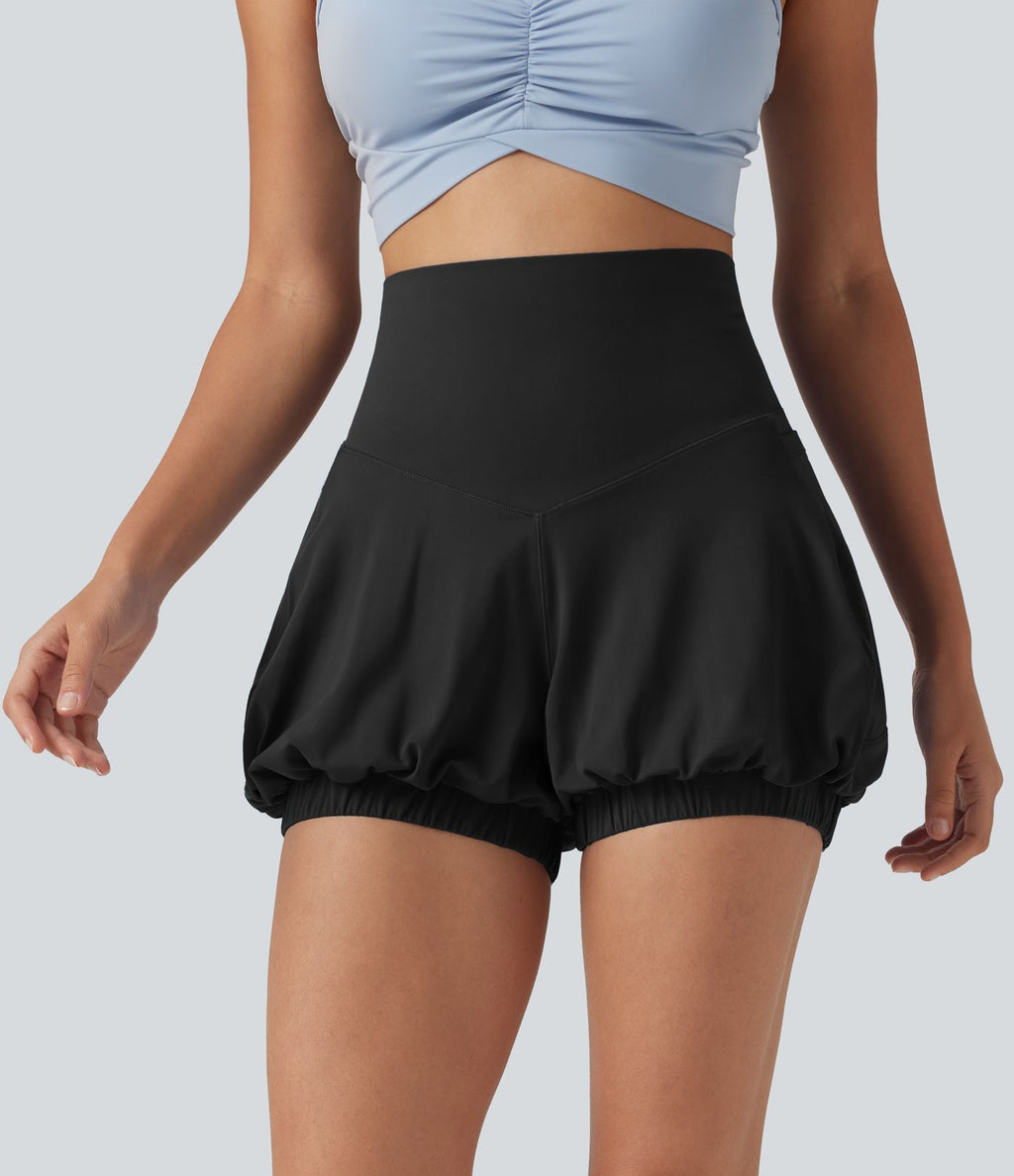 Short de danse SoftlyZero™ 10 cm taille haute gainant coupe ballon avec poches et protection solaire UPF50+