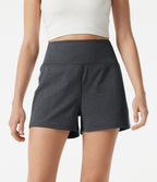 Short baggy de sport taille haute à séchage rapide avec bandes latérales et poches