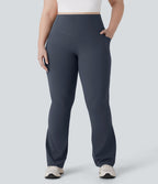 Pantalon de yoga à coupe bootcut gainant galbant taille haute grande taille avec effet scrunch et poches Halara UltraSculpt™