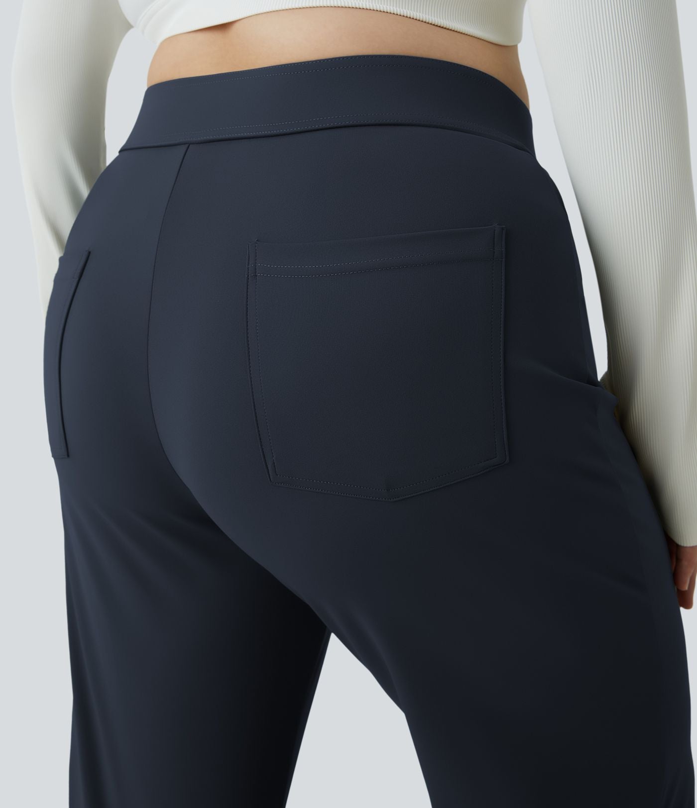 Pantalon coupe droite grande taille taille haute DayStretch avec poches