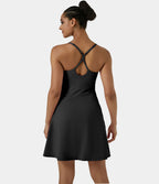 Softlyzero™ Airy Robe Sport de Yoga Plus Longue Dos Nu Découp Bretelles Réglables et Poches