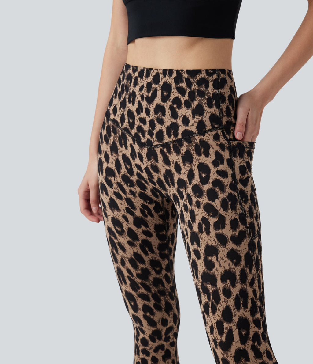 Legging de yoga gainant taille haute imprimé léopard avec poches Halara UltraSculpt™