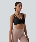 Brassière de sport SoftlyZero™ Airy yoga dos nu à double bretelles maintien léger effet frais InstantCool, protection solaire UPF50+