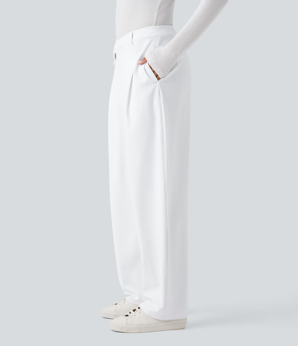 Pantalon tailleur fuselé asymétrique taille moyenne Halara Flex™ DayStretch avec poches