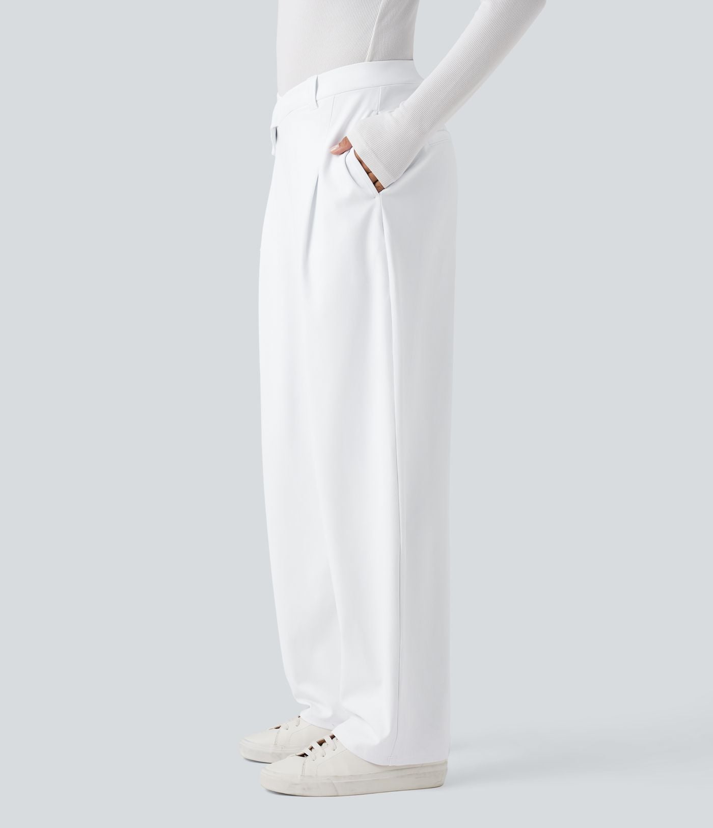 Pantalon tailleur fuselé asymétrique taille moyenne Halara Flex™ DayStretch avec poches