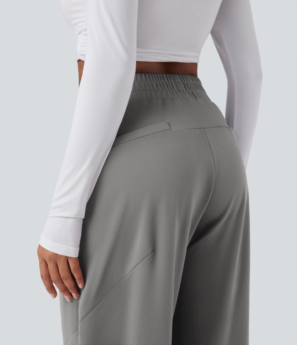 Pantalon 7/8 jambes tonneau taille moyenne DayStretch avec poches