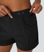 Short décontracté taille moyenne à ceinture ajustable et poches latérales