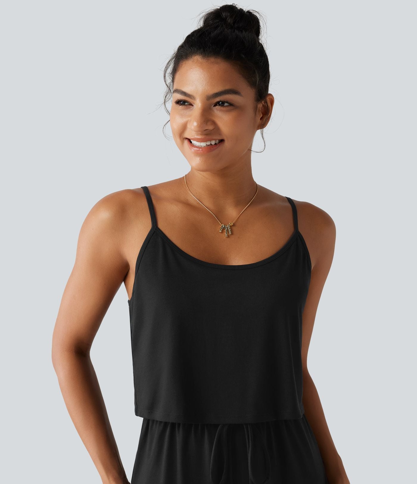 Robe nuisette midi casual à ourlet courbé fendu et cordon de serrage