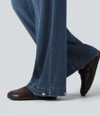 Halara Flex™ Jean large casual baggy taille mi-haute en lyocell drapé effet délavé, ourlet ajustable et poches