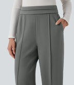 Pantalon tailleur coupe droite taille haute Halara Flex™ avec poches
